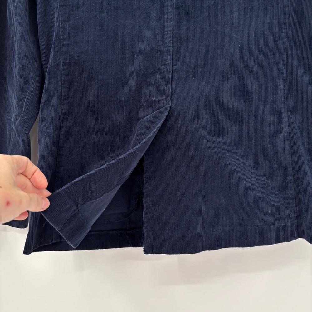 Vintage Corduroy Blazer Women Navy Blue Jacket Preppy Academia Classic Japan - Picture 9 of 15
